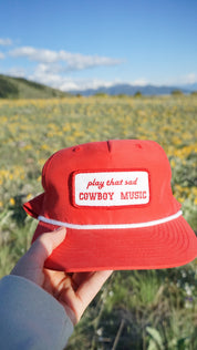 Play That Sad Cowboy Music Rope Hat - Red