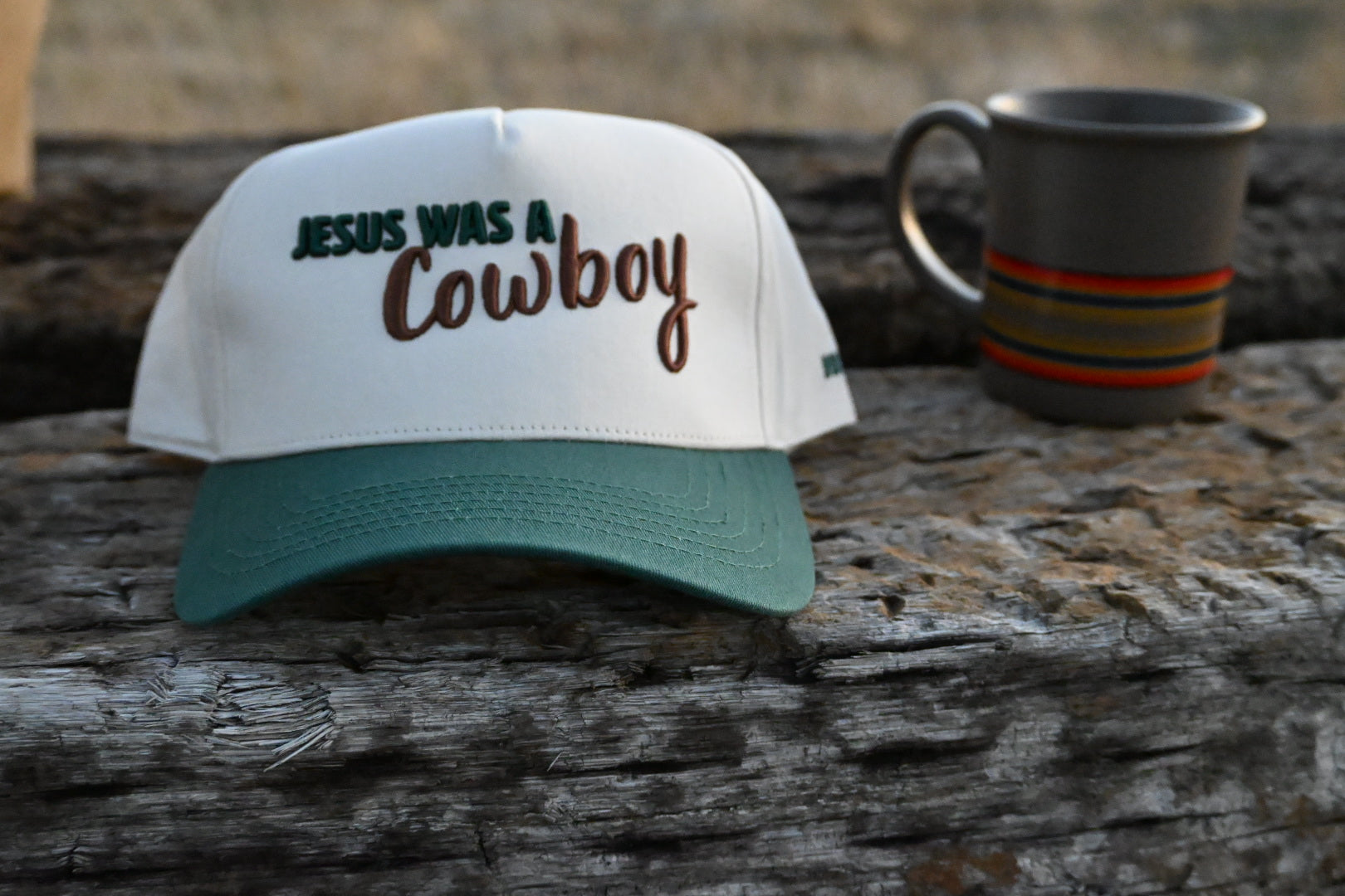"Jesus Was A Cowboy" Canvas Trucker Hat