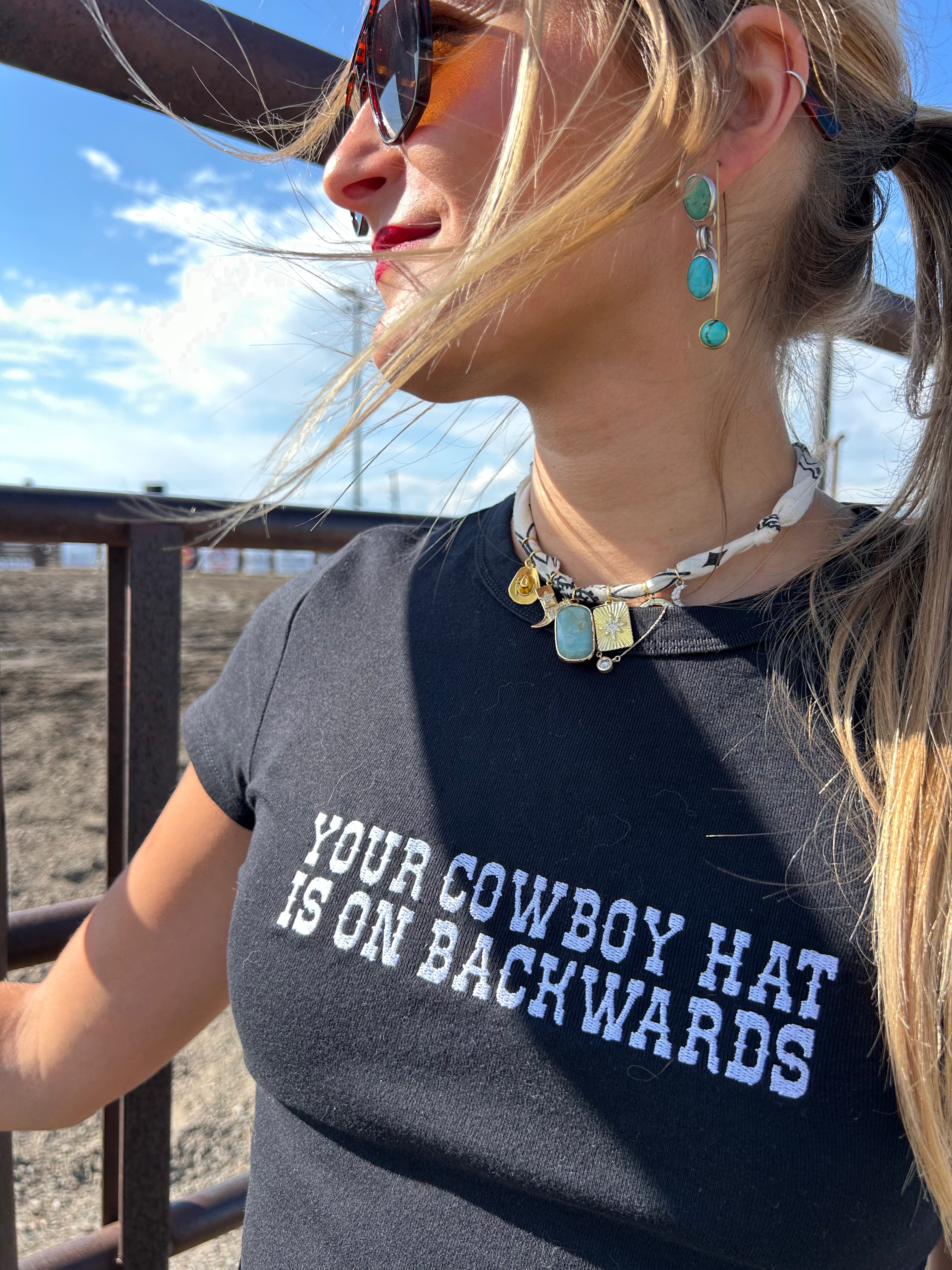 “Your Cowboy Hat Is On Backwards” Baby Tee